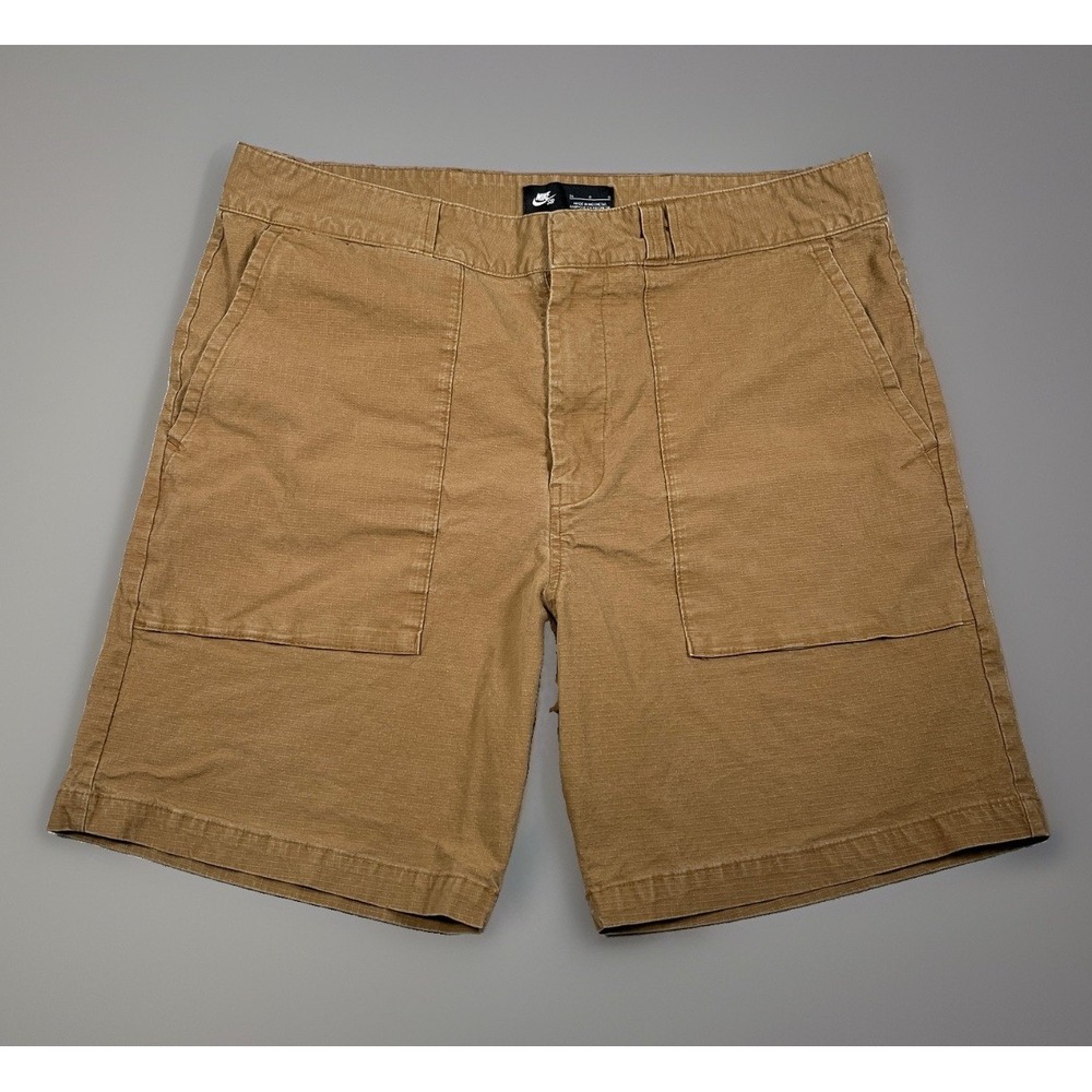 Nike SB Mens 34 Brown Ripstop 7" Shorts Stretch Skateboarding DA3132-216